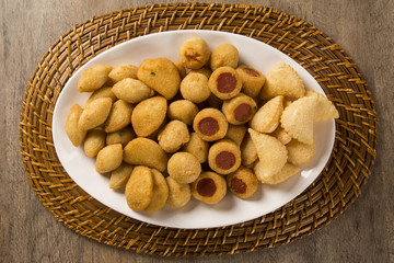 Mixed brazilian snacks fried