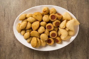 Fotobehang Mixed brazilian snacks fried © paulovilela