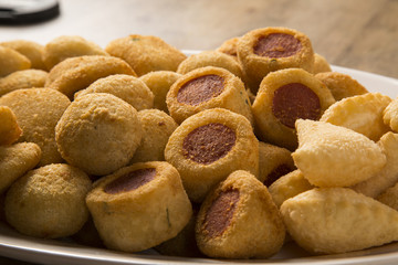 Mixed brazilian snacks fried