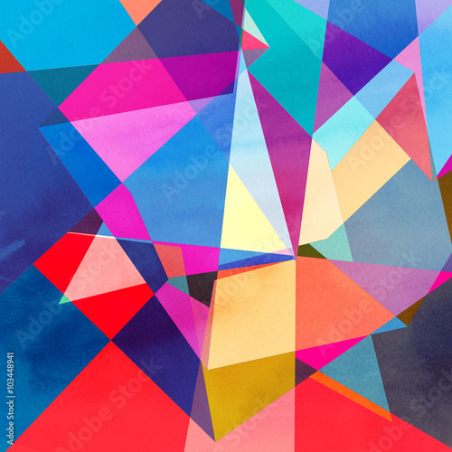 "abstract watercolor geometric background" Stock photo and royaltyfree