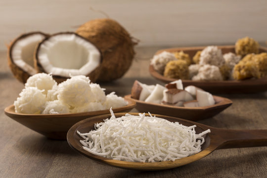 Peruvian cocadas, a traditional coconut dessert sold usually on