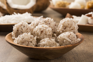 Peruvian cocadas, a traditional coconut dessert sold usually on