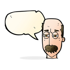 cartoon annoyed old man with speech bubble