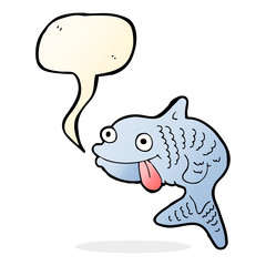 cartoon fish with speech bubble
