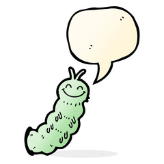 cartoon caterpillar with speech bubble