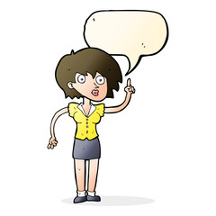 cartoon woman with question with speech bubble
