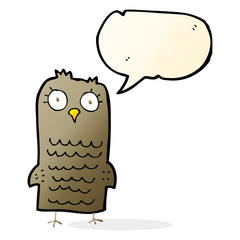 cartoon owl with speech bubble