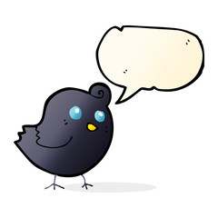 cartoon bird with speech bubble