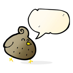 cartoon bird with speech bubble