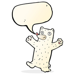 cartoon polar bear with speech bubble