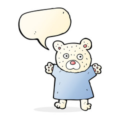 cartoon cute polar bear with speech bubble