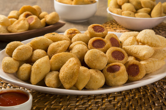Mixed brazilian snacks fried