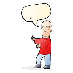 cartoon tough man  with speech bubble
