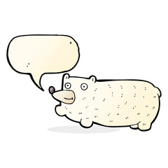 funny cartoon bear with speech bubble