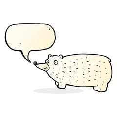 funny cartoon bear with speech bubble
