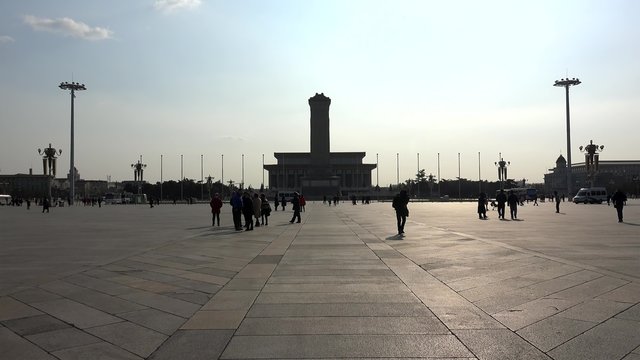 Monument to the People's Heroes and the Mausoleum of Mao Zedong at the Tiananmen Square. Beijing