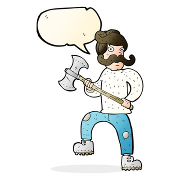 recommend clip art: cartoon man with axe with speech bubble