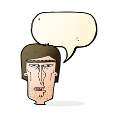 cartoon angry face with speech bubble