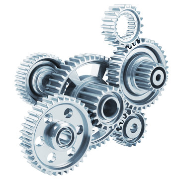 Cog gears mechanism concept. 3d