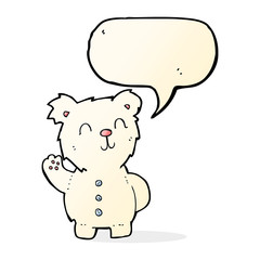 cartoon polar bear with speech bubble
