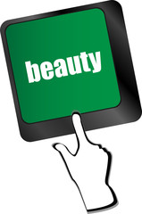 enter keyboard key button with beauty word on it,