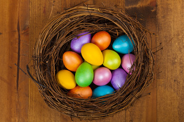 Decorative Easter eggs. Easter theme. Selective focus.