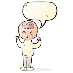 cartoon genius with speech bubble