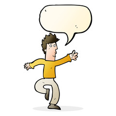cartoon urgent man with speech bubble