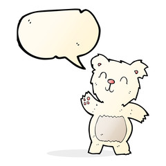 cartoon polar bear with speech bubble