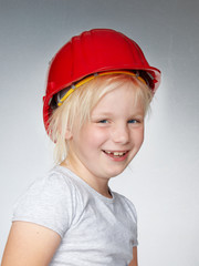 Cute girl with helmet