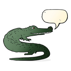 cartoon crocodile with speech bubble