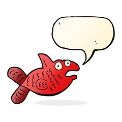 cartoon fish with speech bubble
