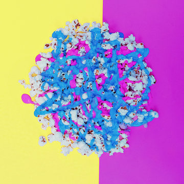 Acid vivid popcorn. Mix colors. Minimalism art