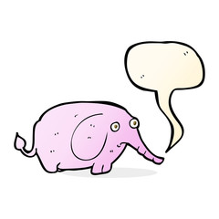 cartoon sad little elephant with speech bubble