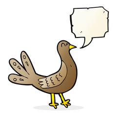 cartoon bird with speech bubble