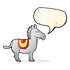 cartoon donkey with speech bubble