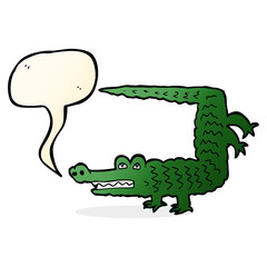 cartoon crocodile with speech bubble