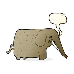 cartoon mammoth with speech bubble