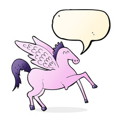 cartoon pegasus with speech bubble