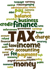 TAX, word cloud concept 7