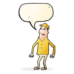 cartoon shocked man with speech bubble