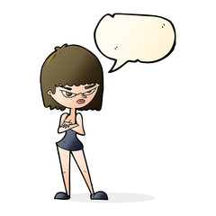 cartoon angry woman with speech bubble