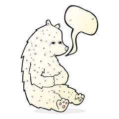 cute cartoon polar bear with speech bubble