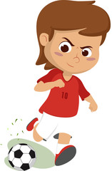 kid kicking a ball.Vector and illustration.