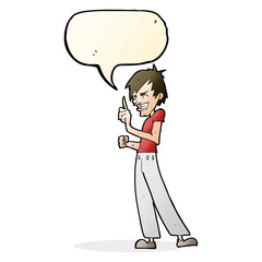 cartoon angry man arguing with speech bubble