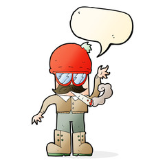 cartoon man smoking pot with speech bubble