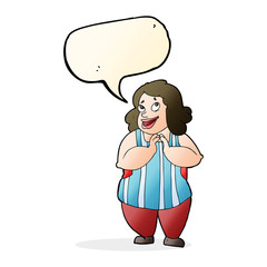 cartoon happy cook with speech bubble