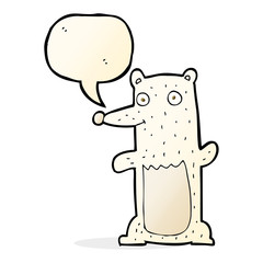 cartoon polar bear with speech bubble
