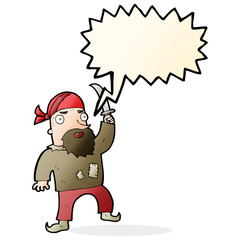 cartoon pirate with speech bubble