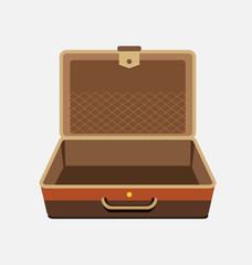 Empty suitcase for summer holiday - vector isolated illustration